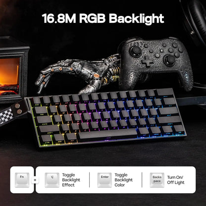 AULA Mini60 HE/Pro/Max 60% Magnetic Switch Gaming Keyboard RGB Tri Mode Mechanical Keyboard 8000Hz 0.01mmRT for E-Sports Gifts