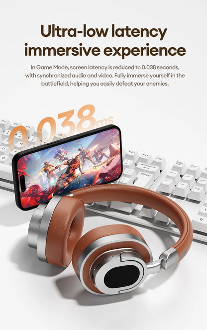 Lenovo LE602 Auriculares circumaurales Bluetooth 6.0 – Auriculares gaming HiFi estéreo ANC inalámbricos y con cable con micrófono ENC HD
