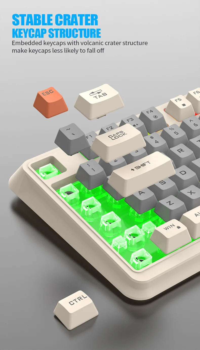 K81 Gaming Keyboard 81-Key 80% Wired RGB Gaming Keyboard with Volume Knob, Ergonomic USB Gaming Keyboard for PC, Laptop, Mac & Multi-Language Layouts