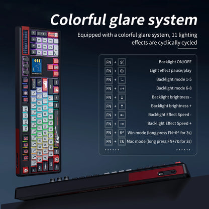 SKYLOONG GK104 Pro Wireless Mechanical Keyboard, 104-Key Custom Hot-Swappable RGB Gaming Keyboard with LCD Screen, Triple Mode Bluetooth/2.4G/USB-C Mechanical Keyboard