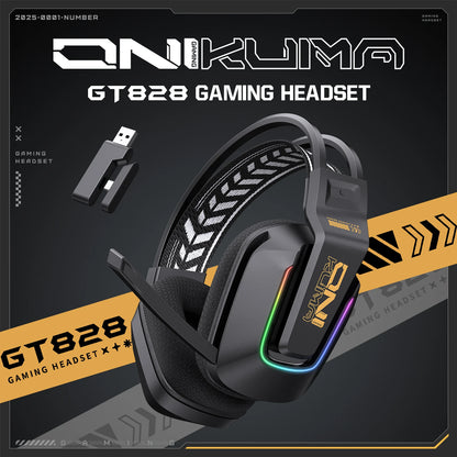 ONIKUMA GT828 Bluetooth Headset Four-mode Connection Over Ear HIFI Stereo Wireless Gaming Headsets with Mic for PC Laptops PS5