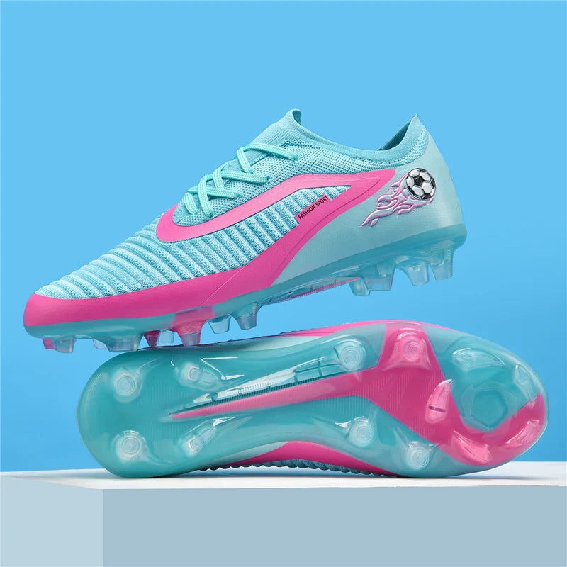Męskie buty piłkarskie, sportowe buty do piłki nożnej, buty z kolcami do użytku na świeżym powietrzu, dla dorosłych, antypoślizgowe, dla chłopców, z długimi kolcami, treningowe, oddychające, meczowe, wygodne