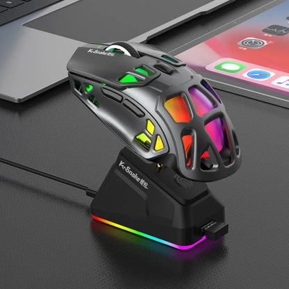Lenovo X9Pro Tri-Mode Wireless Mouse with Bluetooth, 2.4G & Wired Connectivity, Magnetic Charging Dock, Rechargeable Gaming & Office Mouse