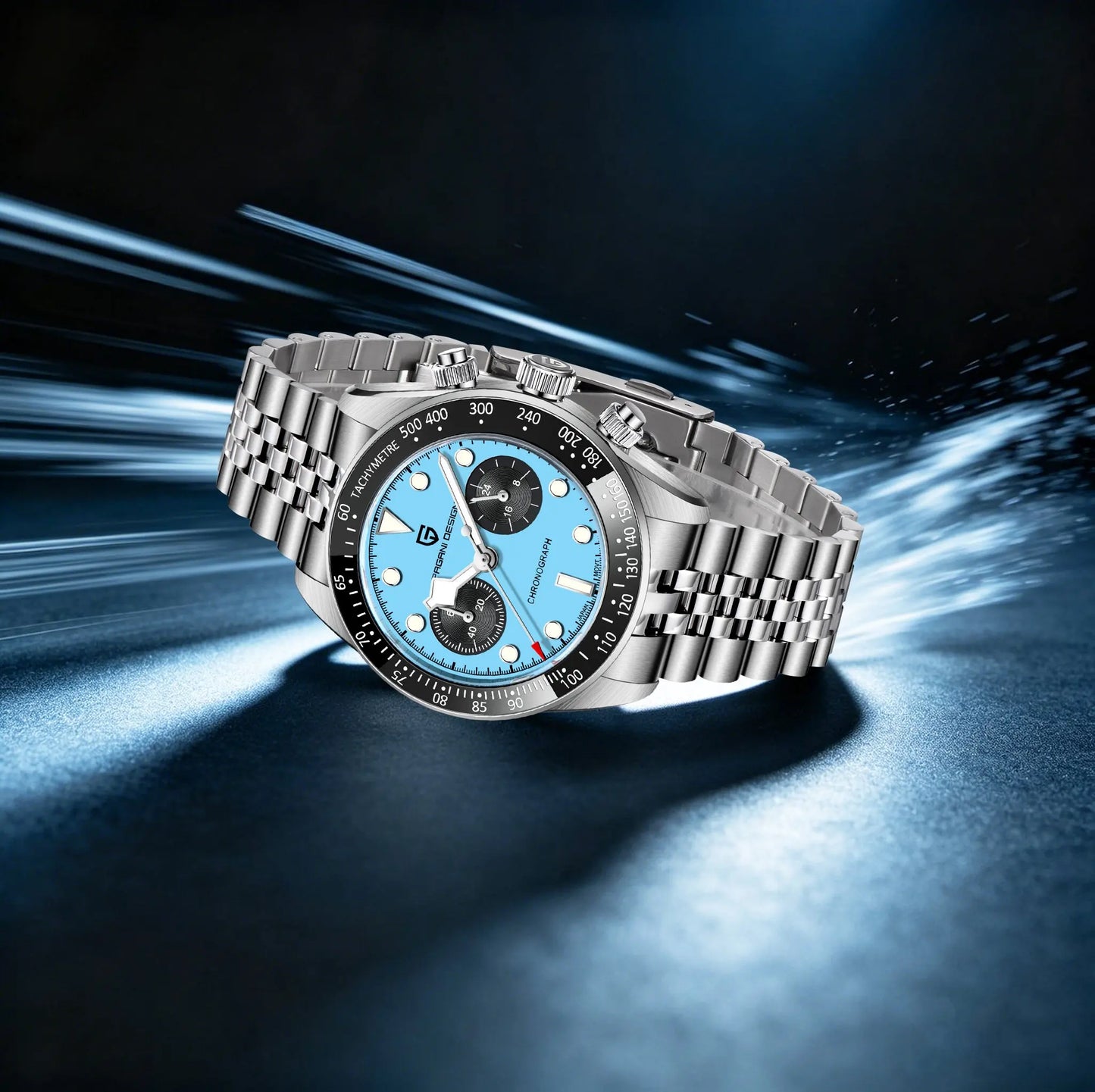 PAGANI DESIGN Trend Luxury Men Quartz Watch Elegant Business Stainless Steel Sapphire Tachometer Luminous 100m Dive Chronograph