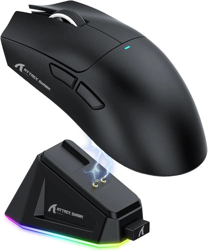 ATTACK SHARK X11 Wireless Gaming Mouse with Charging Dock, PixArt PAW3311 Sensor, Tri-Mode Bluetooth, 2.4G & Wired RGB Gaming Mouse