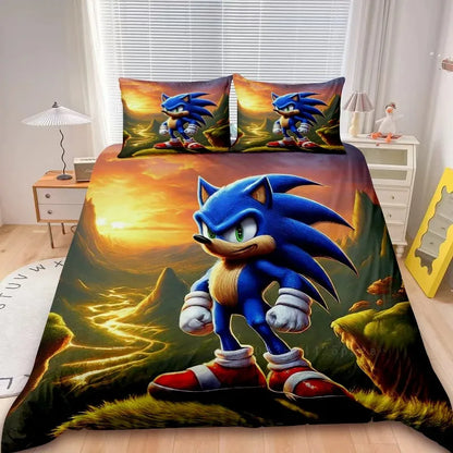 2/3 kom Sonic navlaka za poplun, dječji set posteljine, set navlake za poplun za uređenje spavaće sobe, pokloni za tinejdžere i djecu, jednostruki i bračni krevet