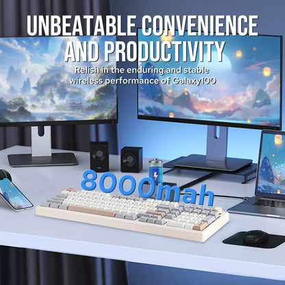 EPOMAKER Galaxy100 1800 ANSI US Layout Hot-Swap Gasket-Mounted Tri-mode Wireless Aluminum Mechanical Gaming Keyboard