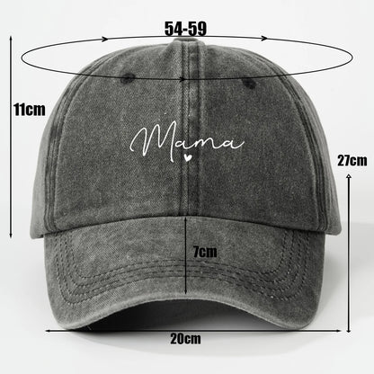 New Printed heart-shaped letters "mama" are fashionable and versatile baseball caps that are suitable for daily outdoor casual w