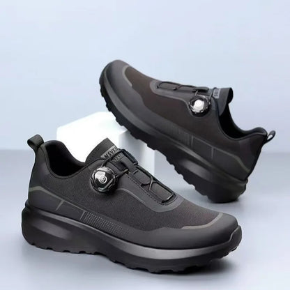 Zapatillas deportivas nuevas para hombre con botón giratorio, de plataforma, para conducir, para caminar, para actividades al aire libre, resistentes al desgaste, para correr y para deporte, talla grande