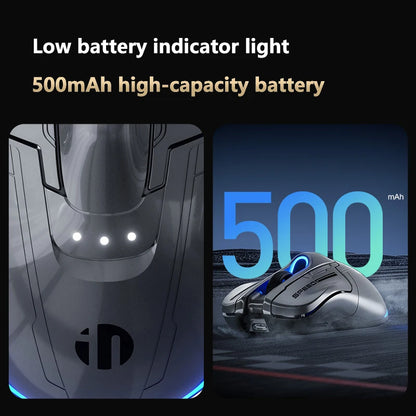 INPHIC Super Racing Car Series Wireless Bluetooth Gaming Mouse, 12800 DPI Rechargeable RGB Gaming Mouse with Battery Display, Customizable Wireless Mouse