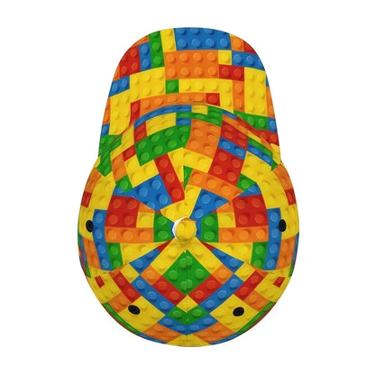 Cappellino da baseball per bambini con stampa a blocchi colorati, cappellino da sole unisex con protezione UV, casual, per gli amanti dei giochi all’aperto, cappellino alla moda per papà