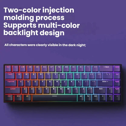 K61 USB Mini Mechanical Gaming Wired Keyboard Hot-Swappable Mechanical Keyboard Detachable Cable