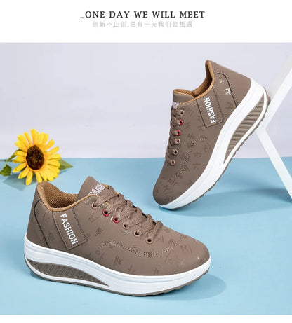 Ženske outdoor casual cipele s debelim potplatom, modna platforma, velika veličina 42, ravni potplat, sportske cipele za hodanje i trčanje