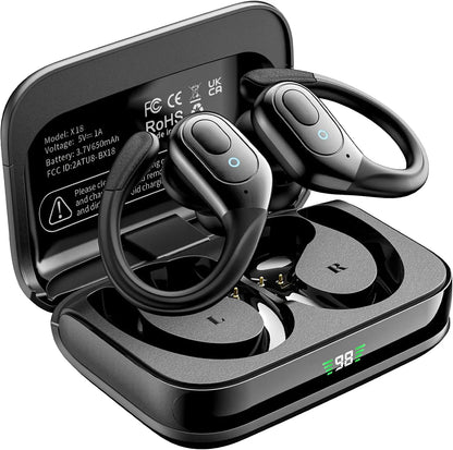 Écouteurs sportifs TWS Bluetooth 6.0 HIFI Bass, écouteurs sans fil avec bouton LED, écouteurs mains libres, suppression du bruit, casque étanche
