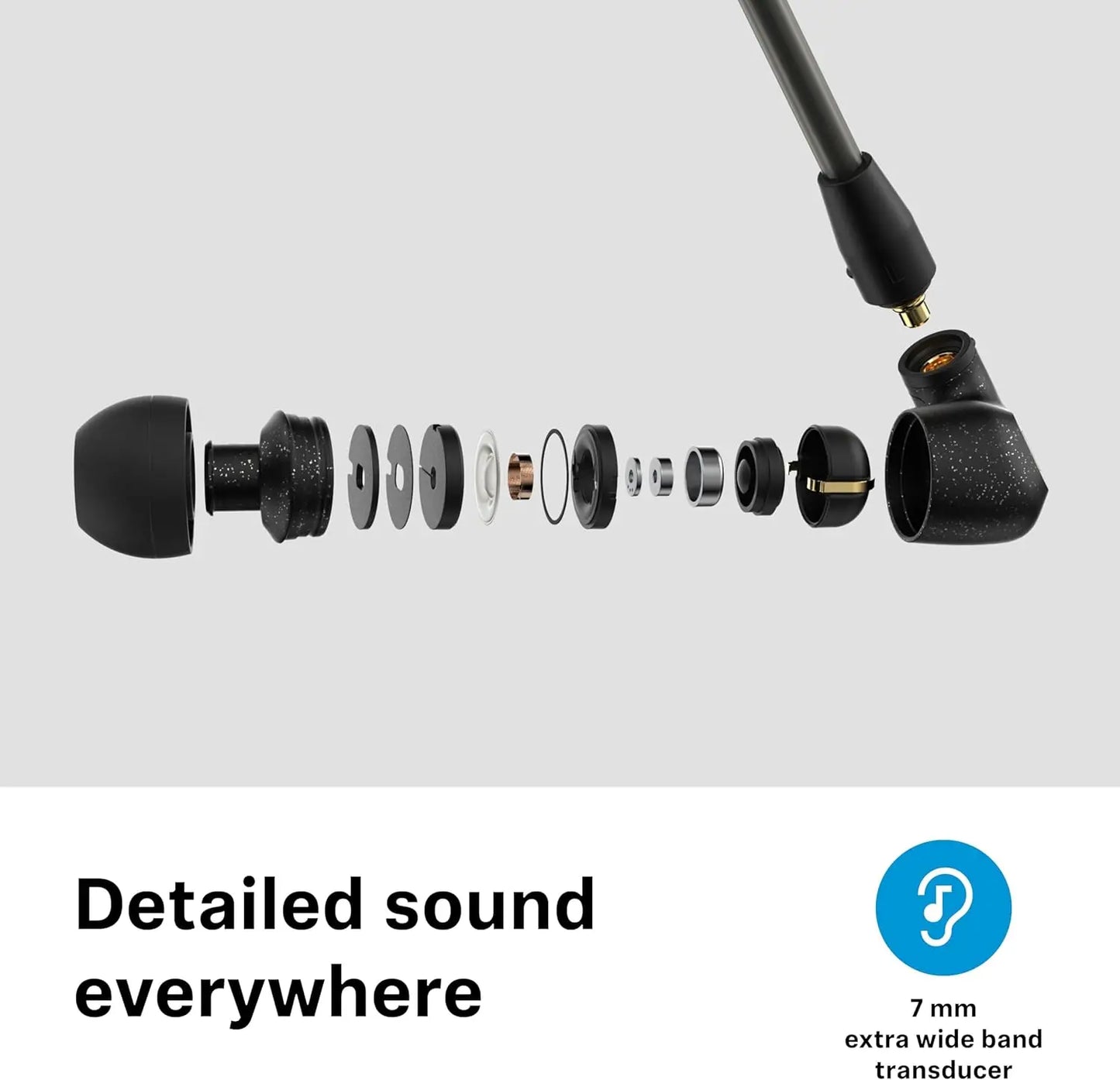 Sennheiser IE 300 HiFi Wired In-Ear Earphones TrueResponse Dynamic Driver Studio Monitoring Earbuds with Detachable Cable
