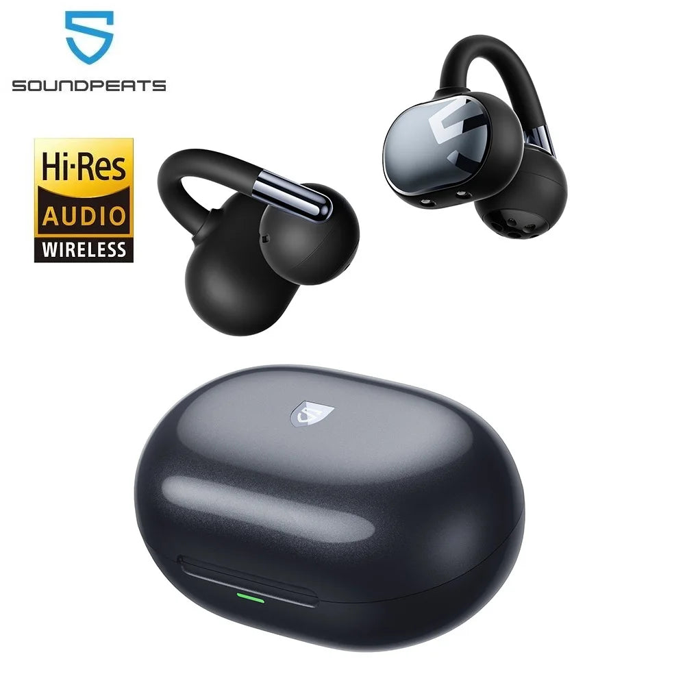 SoundPEATS Clip1 Open Ear Wireless headphones Dolby Audio Bluetooth 5.4 Earphone Clip On Sports Earbuds with Hi-Res LDAC, IPX5