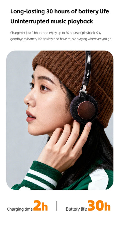 FIIO EH11 On-Ear Bluetooth Headphones – Hi-Res LDAC Wireless Bass Headset, 30H Battery, Dual Device Connection & Lightweight Retro Design