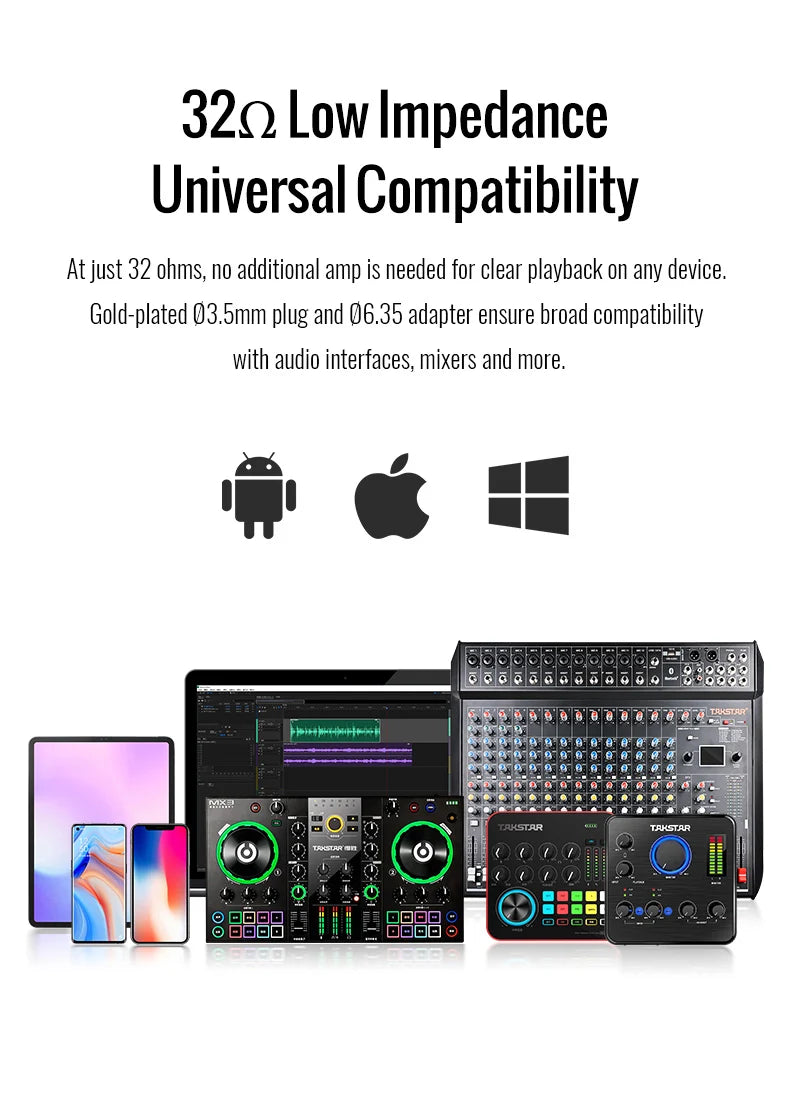 Auriculares de monitoreo profesional de estudio TAKSTAR PRO 70 – Headset circumaural con cable y diseño cerrado para producción musical, DJ, gaming y grabación