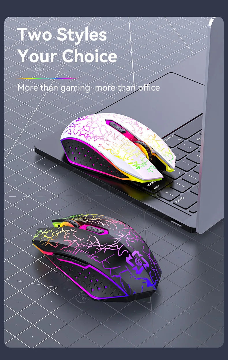 Souris sans fil Bluetooth rechargeable, souris gaming RGB 2,4 GHz, souris sans fil ergonomique avec 1 600 DPI, souris Bluetooth bimode pour PC, ordinateur portable et MacBook