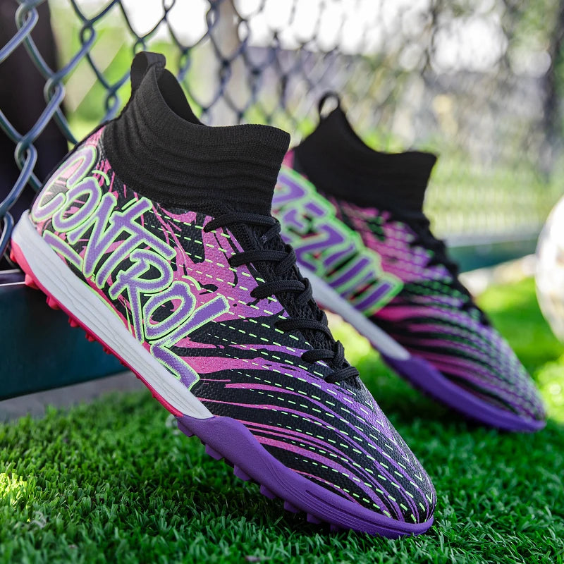 Chaussures de football pour homme, crampons, baskets montantes, chaussures de foot de haute qualité, antidérapantes, pour futsal, gazon, match en salle, best-sellers FG/TF