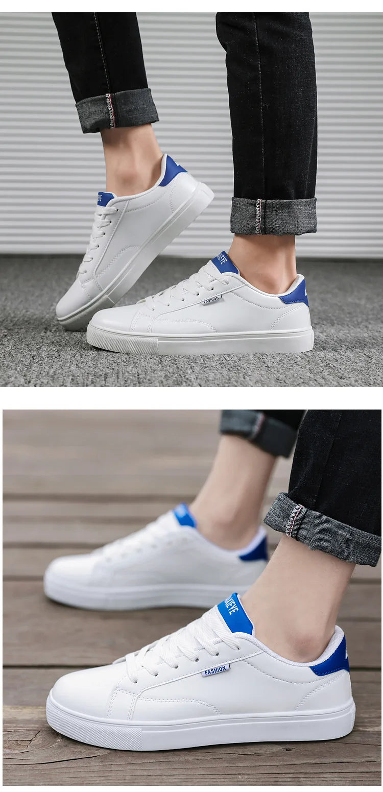 Zapatillas casuales de skate para hombre, blancas, para exteriores y ocio, transpirables, para caminar, planas, Chaussure Homme 39-48