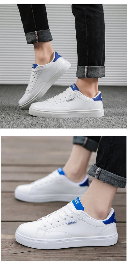 Zapatillas casuales de skate para hombre, blancas, para exteriores y ocio, transpirables, para caminar, planas, Chaussure Homme 39-48