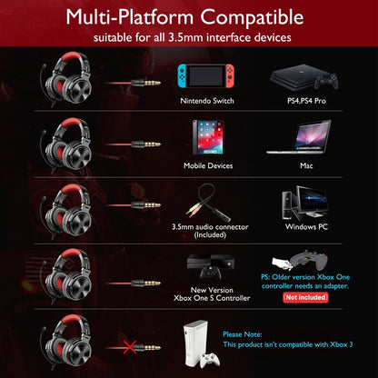 OneOdio Pro-M Wireless Gaming Headphones Bluetooth 5.2 HiFi Stereo Headset 110H Playtime with Mic, Deep Bass Foldable Over-Ear Headphones