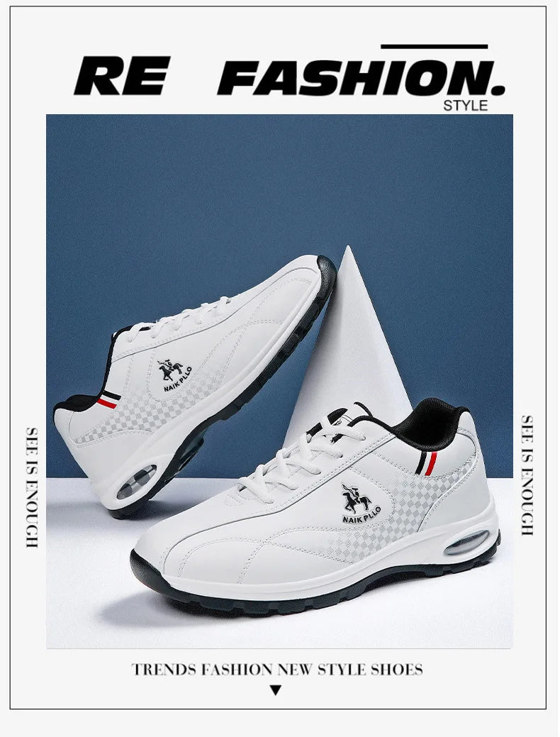 2026 New Men's Running Shoes Sporty Casual Travel Trendy Air-Cushioned White Sneakers Lightweight Shock-Absorbing Youth Footwear