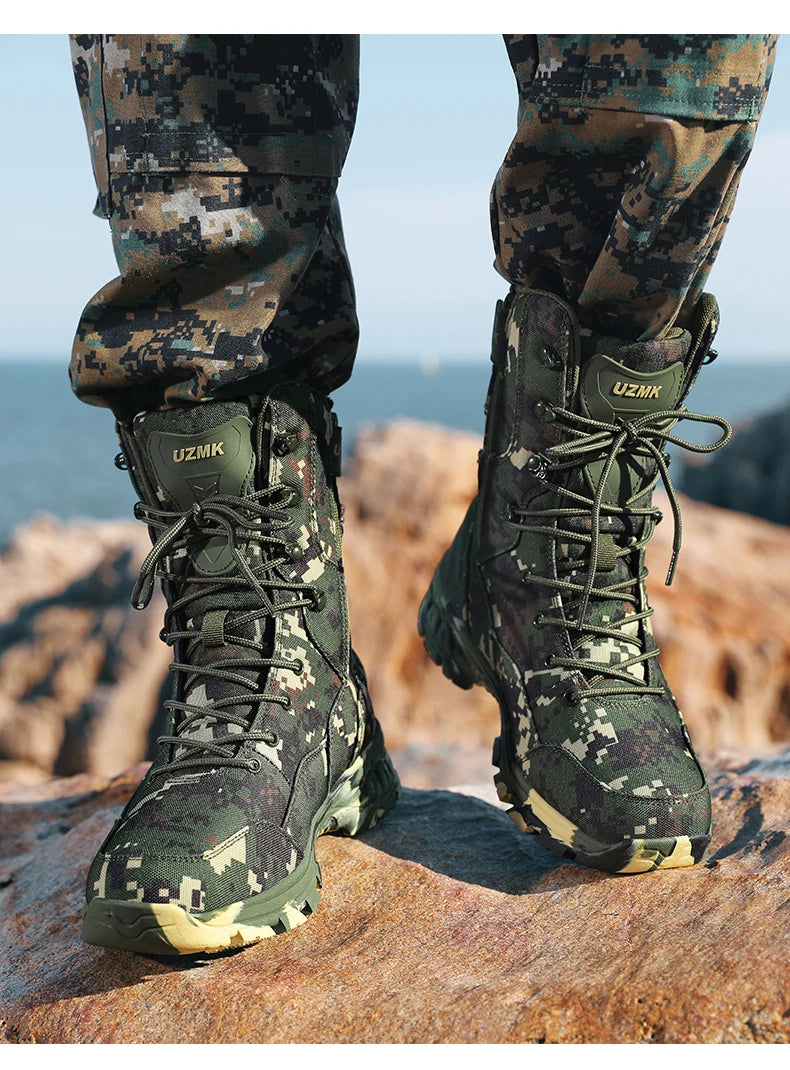 Hiking Shoes Men Boots Wear-resistant  Breathable Casual Sports Shoes Men Ankle Boots Comfortable Outdoor High-top Boots Men