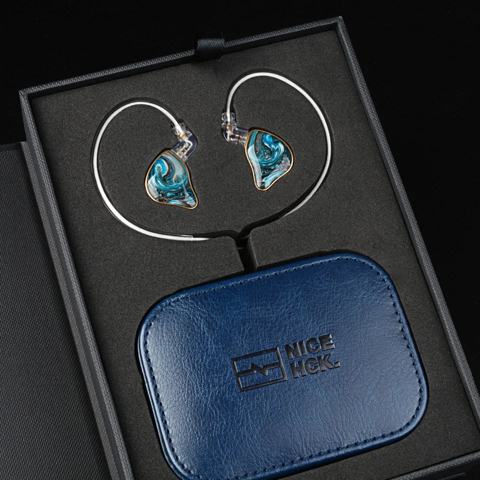 NICEHCK NX7MK4 HiFi Earphones 7 Driver Hybrid Audiophile IEM with Stabilized Wood Faceplate, Replaceable Tuning Filters, Wired Earbuds