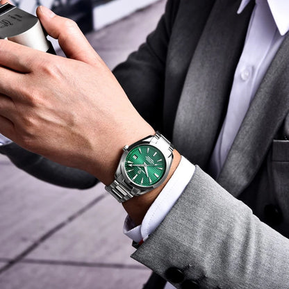 Relógio de luxo para homem PAGANI DESIGN – Modelo automático mecânico (calibre 8215), em aço inoxidável, estanque, com indicador de data e ponteiros luminescentes