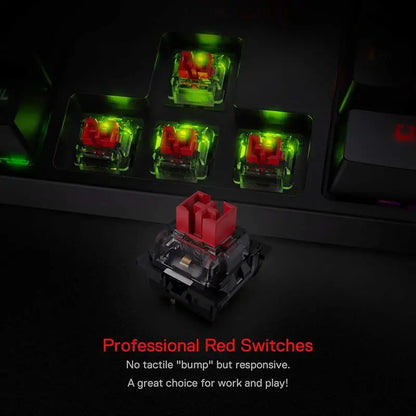Redragon K582 SURARA RGB Mechanical Gaming Keyboard with 104 Keys, Red Switches, RGB Backlit Wired Gaming Keyboard for PC & Mac