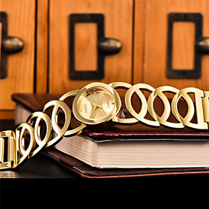 Luxury Brand Lady Gold Watches Full Stainless Steel Magic Women Bracelet Zegarki Damskie Znanych Marek Montre Vintage Femme 2024