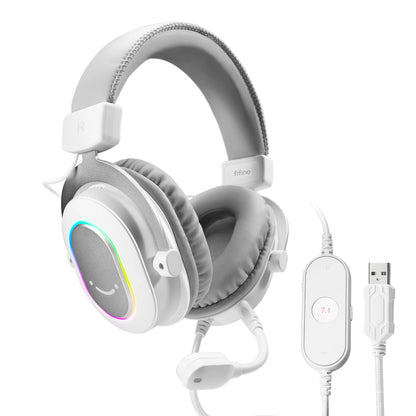 Auscultadores Gaming RGB Dinâmicos Fifine com Microfone Over-Ear, Som Surround 7.1, PC, PS4, PS5, 3 Opções de EQ para Jogo, Filme e Música - H6