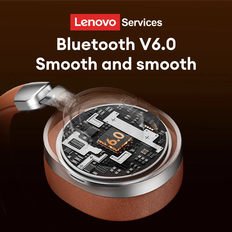 Lenovo LE602 Auriculares circumaurales Bluetooth 6.0 – Auriculares gaming HiFi estéreo ANC inalámbricos y con cable con micrófono ENC HD
