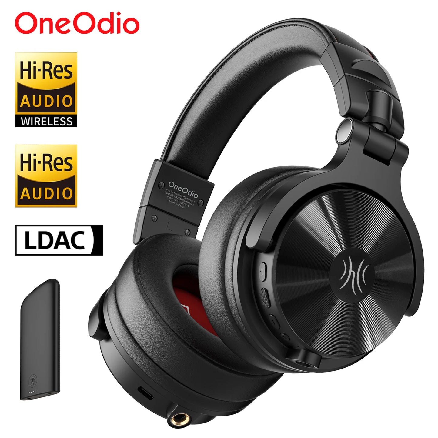 OneOdio Studio Max Wireless DJ Headphones Bluetooth 6.0 – 9ms Ultra Low Latency, Hi-Res LDAC Studio Monitor Over-Ear Headset with Microphone