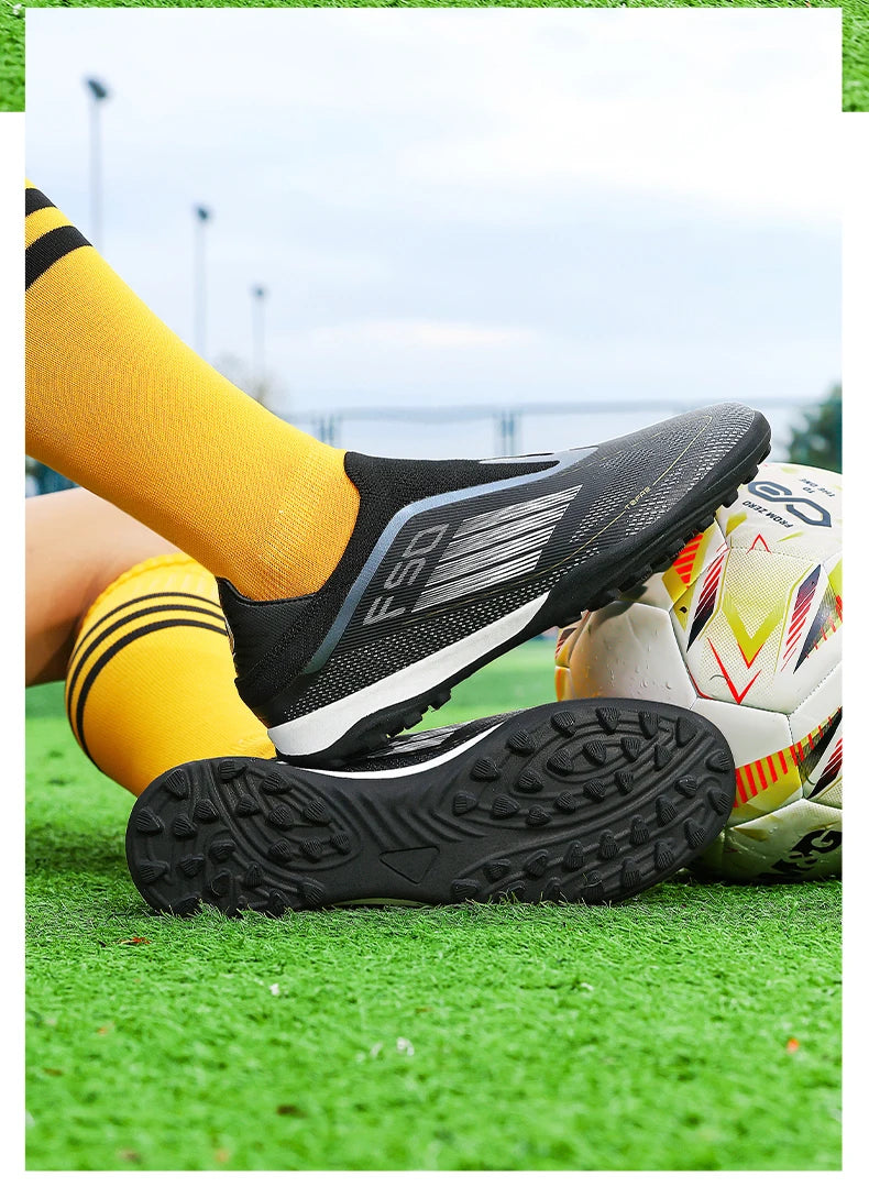 Men Soccer Shoes Training Football Boots Indoor Sneakers TF Long Spikes Match Futsal Ultralight Breathable Cleats Drop Shipping
