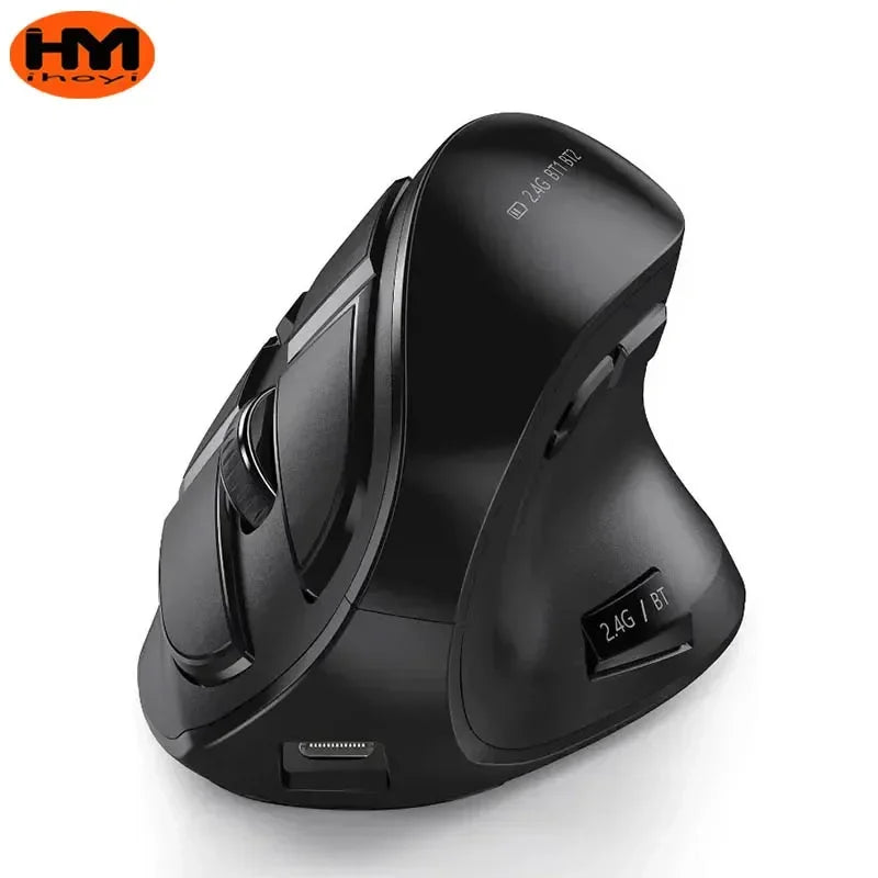 IHOYI Bluetooth Vertical Wireless Mouse Rechargeable Ergonomic Silent Mouse with 2400 DPI, USB 2.4G Wireless Mouse for Laptop & Desktop