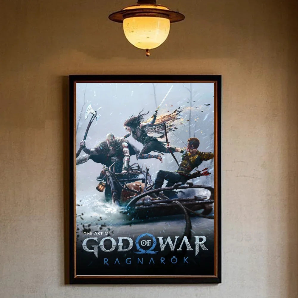 Poster HD Art  Wall  Home Living Room Bedroom Bar G-God O-Of W-War Game Aesthetic Decoration Gift Canvas