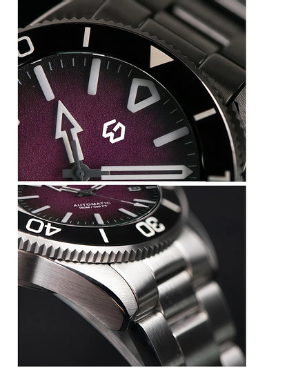 WSD9017 Men's Automatic Watch Mechanical 3D Dimensional Luminous Watch Needle Ceramic Bezel 150 Meters Waterproof Diving