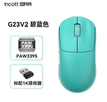 Incott G23 V2 Wireless Gaming Mouse PAW3395, 47g Lightweight Gaming Mouse, 3-Mode Bluetooth & 2.4GHz, 8000Hz Polling Rate, Ultra-Low Latency Esports Mouse