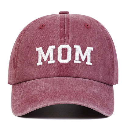 2PCS Unisex DAD MOM Letter Embroidery Wash Baseball Caps Spring and Autumn Outdoor Adjustable Casual Hats Sunscreen Hat