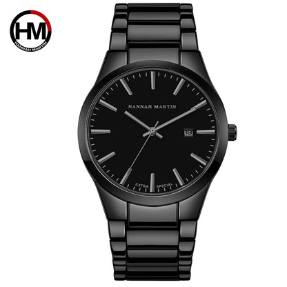 Zegarek męski Hannah Martin, koperta ze stali nierdzewnej, mechanizm kwarcowy, tarcza o średnicy 41 mm, styl biznesowy, z funkcją kalendarza (imitacja)