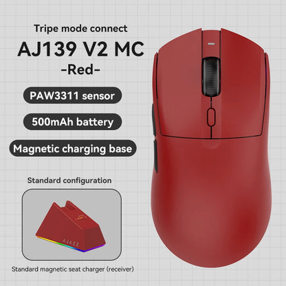 Mysz bezprzewodowa AJAZZ AJ139Pro/AJ139V2MC z chipsetem PMW3395/PAW3311, 12000–26000Dpi, profesjonalna mysz gamingowa