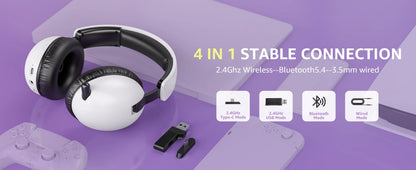 Acinaci BL500 Wireless Gaming Headset 2.4G Bluetooth 5.3 & Wired – Noise Cancelling Mic, 30H Battery, 50mm Drivers for PC, PS5, PS4