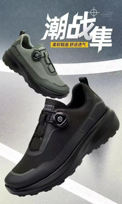 Zapatillas deportivas nuevas para hombre con botón giratorio, de plataforma, para conducir, para caminar, para actividades al aire libre, resistentes al desgaste, para correr y para deporte, talla grande