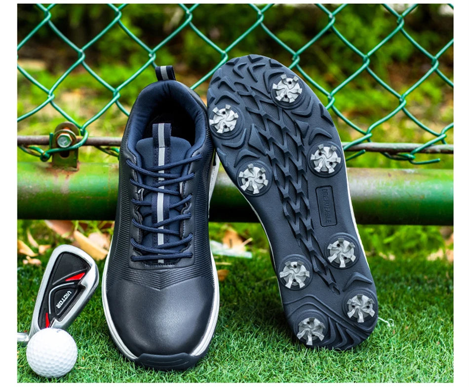 Hot Sale Lersure Golf Shoes Men Waterproof Golf Spikes Sneakers Professional Non-Slip Golf Footwear Trainers Luxury Sports Shoes