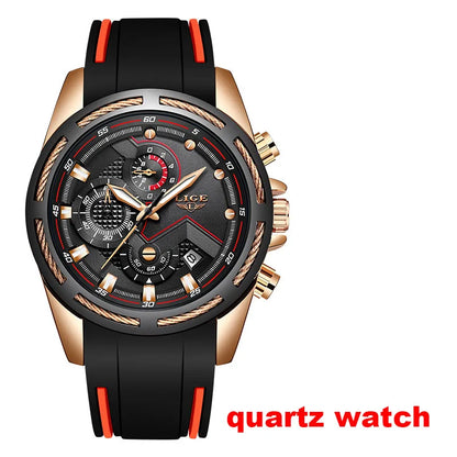 Pánské mechanické náramkové hodinky s automatickým nátahem LIGE – luxusní hodinky nejvyšší třídy s tourbillonem, elegantní a vodotěsný model, ideální pro práci i formální příležitosti.