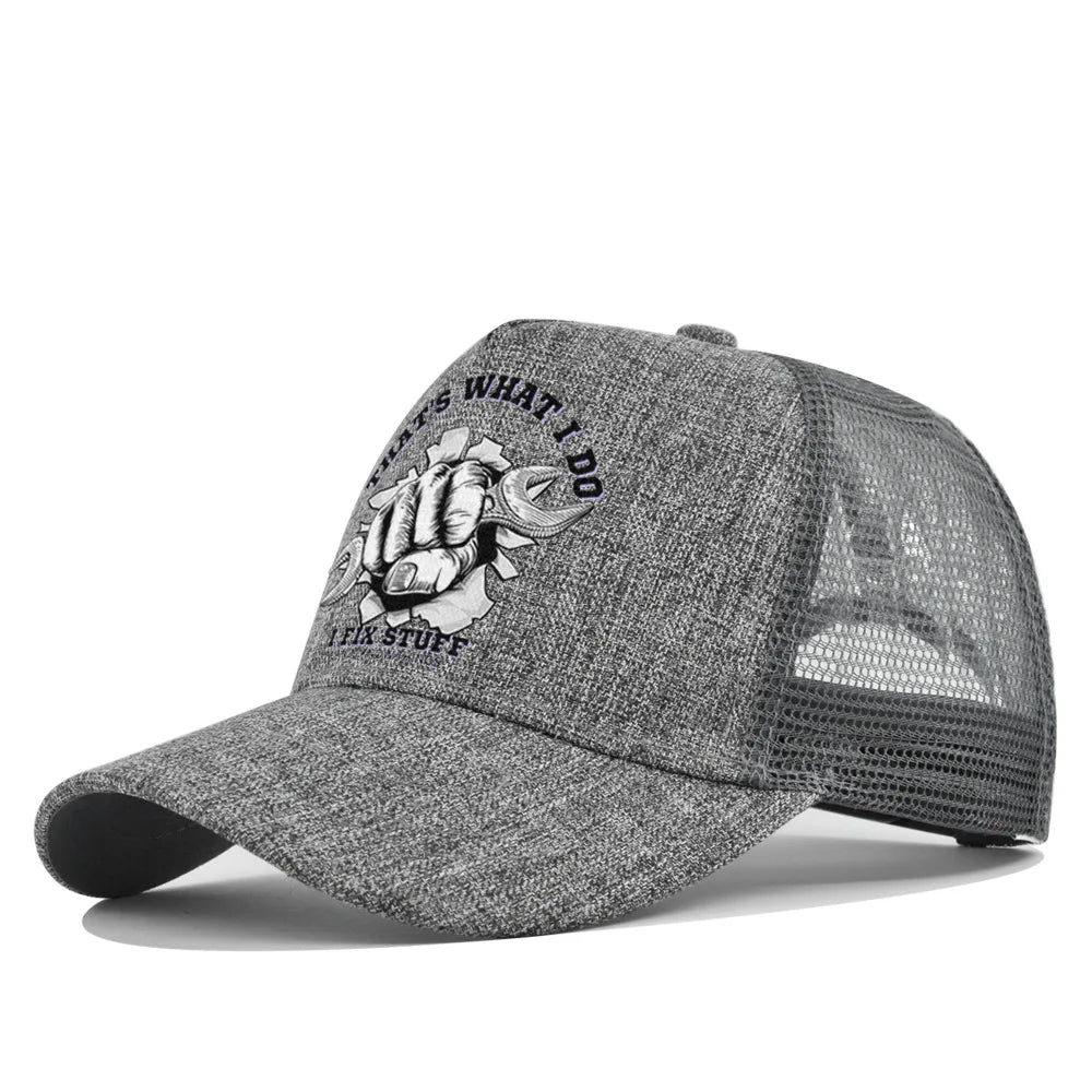 Modebaseballkasket i printet, åndbart net til forår/sommer – Gorras med personligt logo til mænd, kvinder og par – Visirhat, casquette
