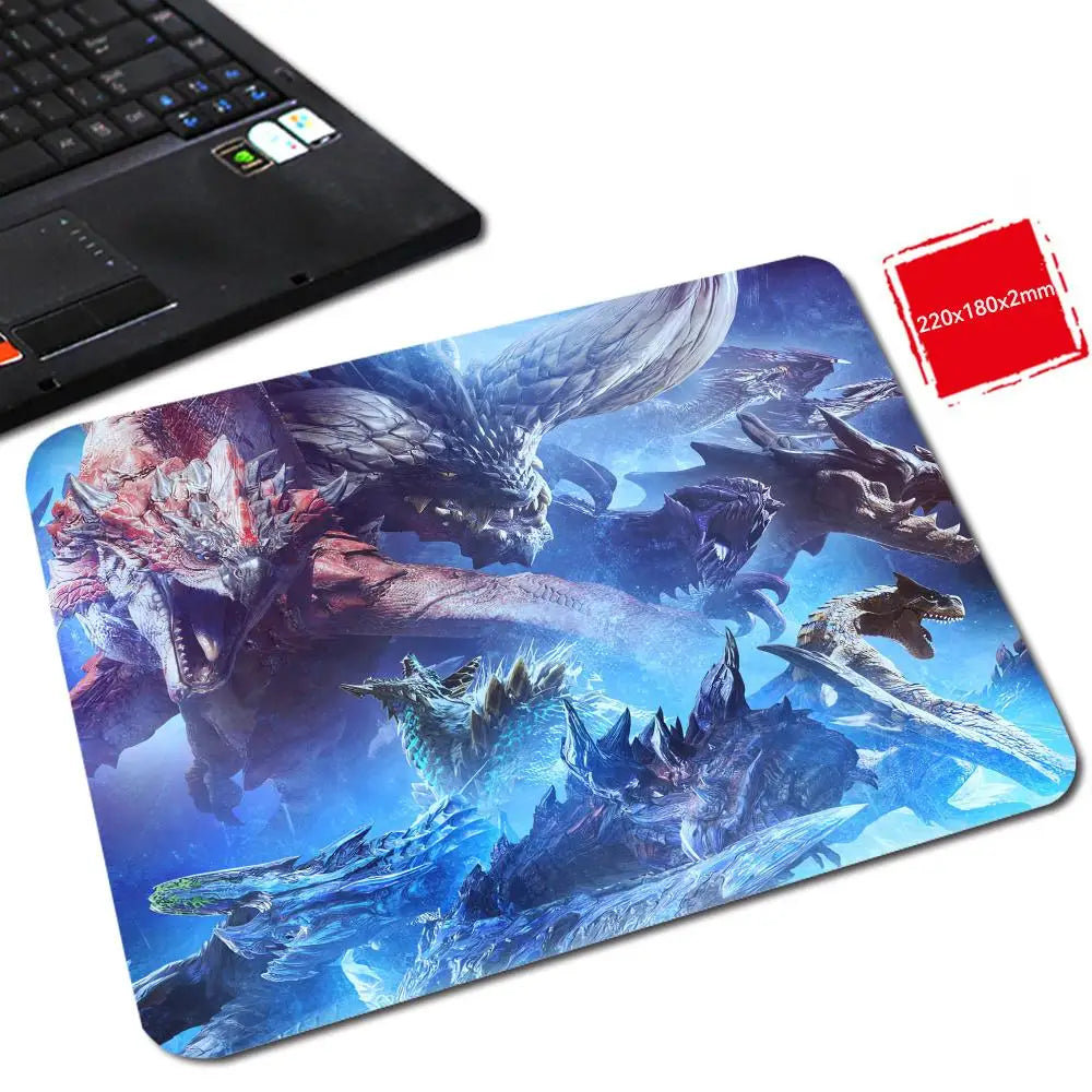 M_monster H_hunter W_world Mouse Pad Gabinete Gamer Pc Small Cute Desk Mat Mouse Pad Wrist Protector Computer Desk Accessories